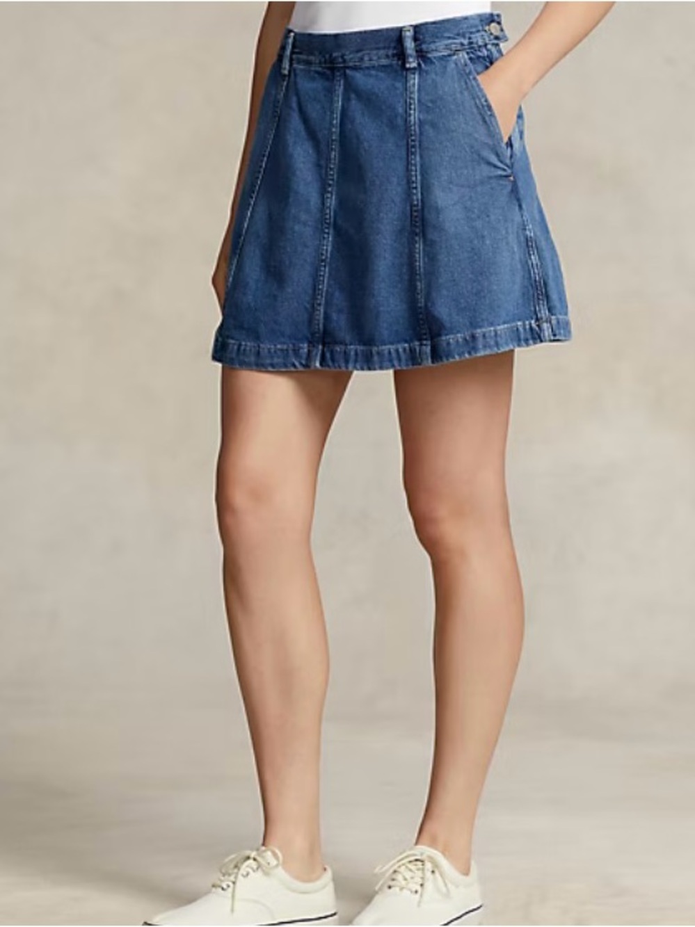 Polo Ralph Lauren A-line Paneled Denim Skirt